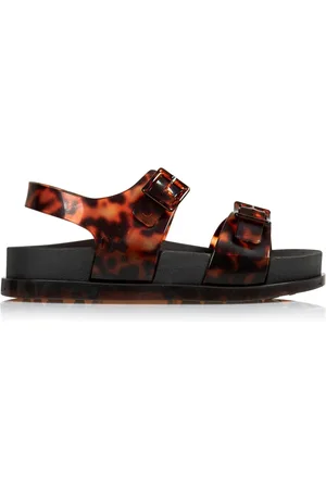 Melissa Schoenen, Dames, Bruin, 35 EU, Plateau Sandalen Bruin/Zwart Brede Stijl