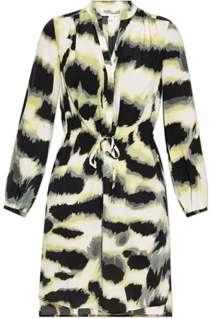 Diane von Furstenberg Kleedjes, Dames, Veelkleurig, S, Gestreepte Jurk