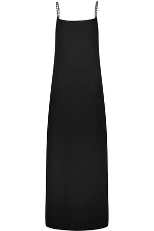 AMBUSH Kleedjes, Dames, Zwart, L, Elegante Split Lange Jurk Kettingdetail