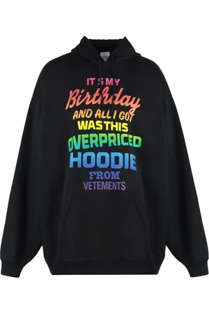 Vetements Sweatshirts & Hoodies, Heren, Zwart, M, Katoen, Gedrukte Unisex Hoodie