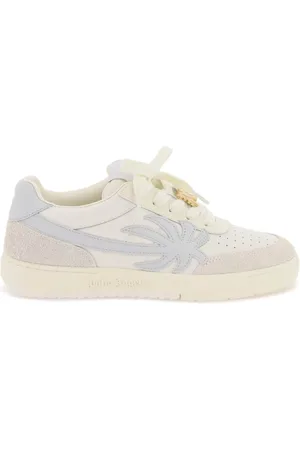 Palm Angels Schoenen, Dames, Veelkleurig, 39 EU, Leer, Gewatteerde leren sneakers met palmboom