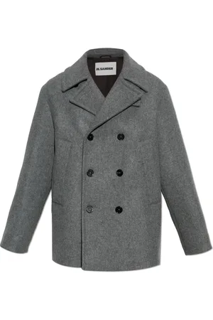 Jil Sander Mantels, Heren, Grijs, M, Wol, Wollen Jas