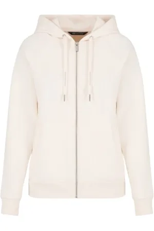 Armani Exchange Sweatshirts & Hoodies, Dames, , S, Katoen, Hoodie met rits Wit