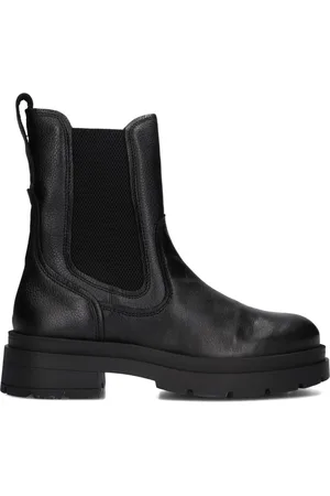 Red Rag Schoenen, Dames, Zwart, 38 EU, Leer, Zwarte Chelsea Boots Stijlvol Model