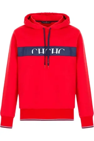 Carolina Herrera Sweatshirts & Hoodies, Heren, Rood, M, Katoen, Geborduurde Hoodie Regular Fit Katoen