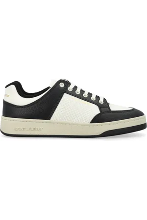 Saint Laurent Schoenen, Heren, Zwart, 43 EU, Leer, Zwart Wit Lage Top Sneakers Aw 24