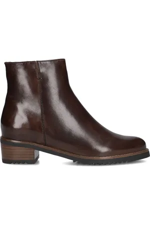 Everybody Schoenen, Dames, Bruin, 39 1/2 EU, Leer, Bruine Leren Enkellaarzen 11654
