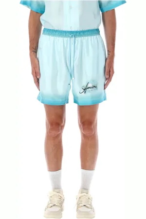 AMIRI Korte broeken, Heren, Blauw, M, Zijden Resort Club Cerulean Shorts