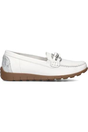 Waldläufer Schoenen, Dames, Wit, 42 EU, Leer, Dames LED Mocassins Stijlvol Comfort
