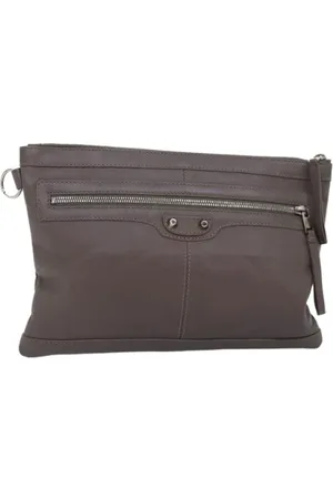 Balenciaga Pre-owned, Dames, Grijs, ONE Size, Leer, Pre-owned Leather clutches