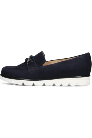 Hassia Schoenen, Dames, Blauw, 37 EU, Suède, Blauwe Suède Instappers Stijlvol Model