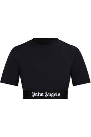 Palm Angels Tops, Dames, Zwart, S, Top met logo