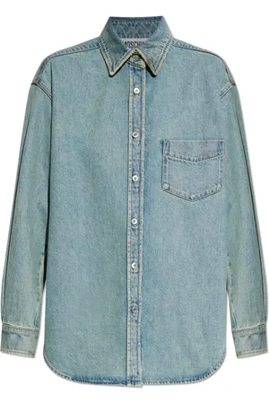 Moschino Blouses & Shirts, Dames, Blauw, S, Denim, Denim overhemd
