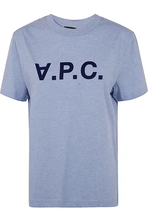 A.P.C. Tops, Dames, Blauw, S, Katoen, Lichtblauwe Chino T-shirt