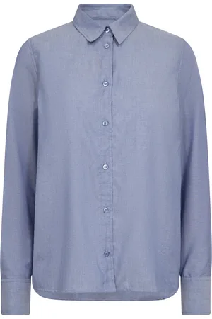 Mos Mosh Blouses & Shirts, Dames, Blauw, XL, Katoen, Klassieke Oxford Shirt Velvet Morning