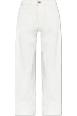 Jil Sander Jeans, Dames, Wit, 2Xs, Katoen, Jeans met decoratieve afwerking