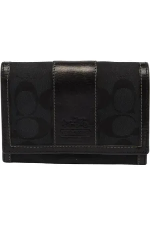 Coach Pre-owned, Dames, Zwart, ONE Size, Pre-owned Canvas wallets