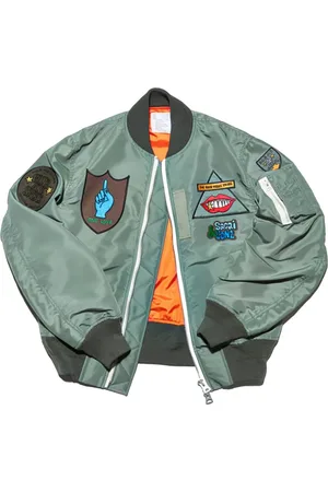 SACAI Jassen, Heren, Groen, M, Nylon, Gelaagde Khaki Bomberjack