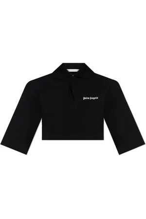Palm Angels Tops, Dames, Zwart, XS, Katoen, Korte Polo
