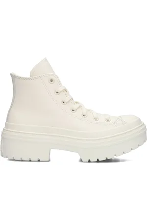 Converse Schoenen, Dames, Wit, 41 1/2 EU, Witte hoge retro sneakers