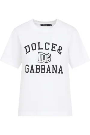 Dolce & Gabbana Tops, Dames, Wit, XS, Katoen, Optisch Wit Tshirt