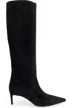 Dolce & Gabbana Schoenen, Dames, Zwart, 36 EU, Suède, Suede Stiletto Heel Boots