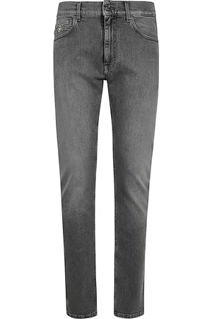 VERSACE Jeans, Heren, Grijs, W32, Denim, Zwarte Denim Wassing Steen Grijs Broek