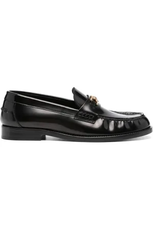 VERSACE Schoenen, Dames, Zwart, 38 EU, Zwarte Mocassins voor Vrouwen