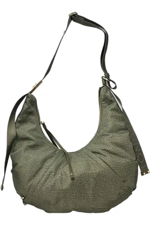 Borbonese Tassen, Dames, Groen, ONE Size, Leer, Crossbody Hobo Tas