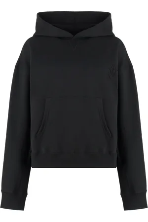 J.W.Anderson Sweatshirts & Hoodies, Dames, Zwart, M, Katoen, Geribbelde Katoenen Hoodie