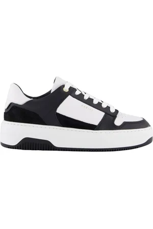 Nubikk Schoenen, Dames, Zwart, 40 EU, Leer, Basket Court Dames Sneakers