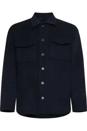 LOW BRAND Jassen, Heren, Blauw, L, Wol, Blauwe Shirt Collectie