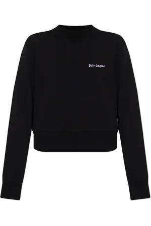 Palm Angels Sweatshirts & Hoodies, Dames, Zwart, S, Katoen, Sweatshirt met Logo