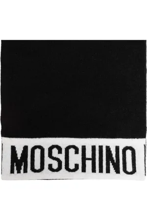 Moschino Accessoires, unisex, Zwart, ONE Size, Wol, Sjaal met logo