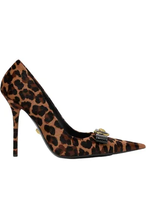 VERSACE Schoenen, Dames, Bruin, 39 EU, Leer, Elegante Kalfsleren Pomp