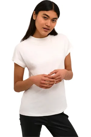 Karen by Simonsen Tops, Dames, Wit, L, Dandykb Tee Toppe & T-Shirts Egret
