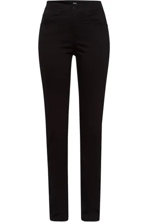 Brax Broeken, Dames, Zwart, 3Xl, Katoen, Zwarte Broek 71-1707 Stijlvol Model