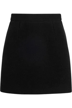 Patou Rokken, Dames, Zwart, M, Wol, Zwarte Wol Crepe Rok