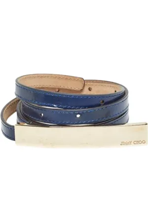 Jimmy Choo Pre-owned, Dames, Blauw, ONE Size, Pre-owned Leather belts