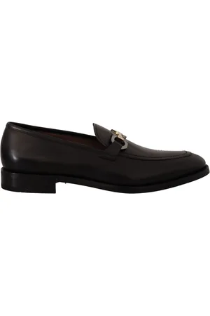 Salvatore Ferragamo Schoenen, Heren, Zwart, 43 1/2 EU, Leer, Luxe Leren Loafers Gancio Bit Stijl