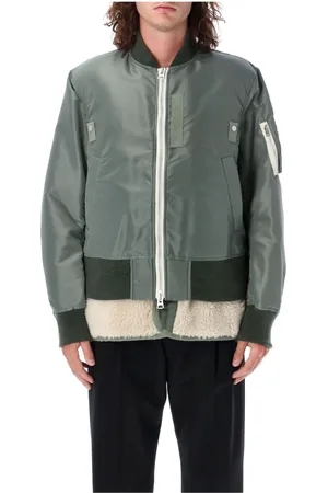 SACAI Jassen, Heren, Groen, M, Nylon, Sherpa Bomber Jas Khaki Natuurlijk