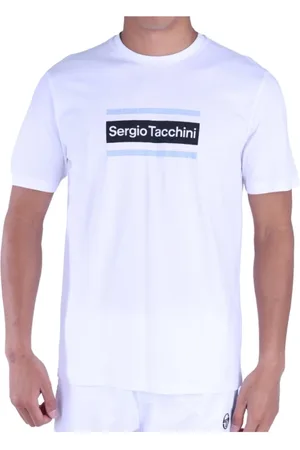 Sergio Tacchini Tops, Heren, Wit, M, Katoen, Witte Katoenen TShirt - Lared