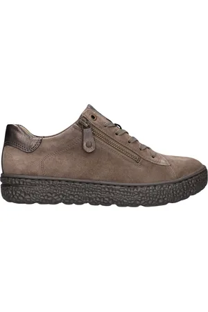 Hartjes Schoenen, Dames, Bruin, 42 1/2 EU, Suède, Taupe Suede High Heel Sneaker