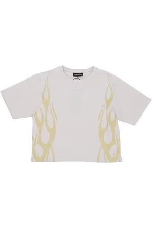 Vision Of Super Tops, Dames, Grijs, XS, Katoen, Flames Tee Dames T-shirt Grijs