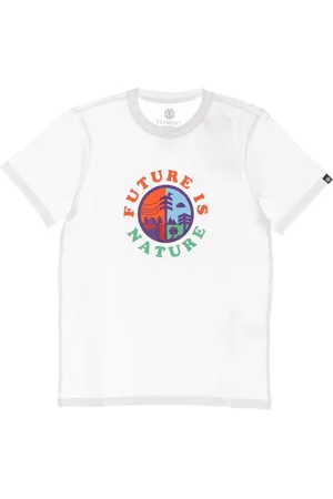 Element Tops, Heren, Wit, M, Katoen, Witte Crew Neck T-shirt met Logo