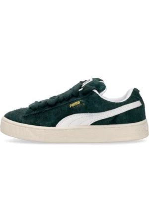 PUMA Schoenen, Heren, Groen, 38 1/2 EU, Suède, Suede Low Shoe met Oversize Veters