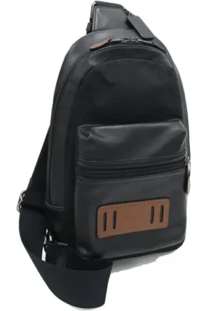 Coach Pre-owned, Heren, Zwart, ONE Size, Leer, Tweedehands leren schoudertassen