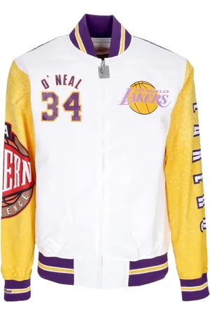 Mitchell & Ness Jassen, Heren, Veelkleurig, S, Polyester, NBA Burst Bomber Jacket Shaquille Oneal