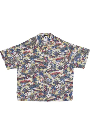 Element Overhemden, Heren, Veelkleurig, L, Katoen, Rivier Beige Korte Mouw Shirt