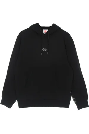 Kappa Sweatshirts & Hoodies, Heren, Zwart, S, Katoen, Zwarte Hoodie met Crest